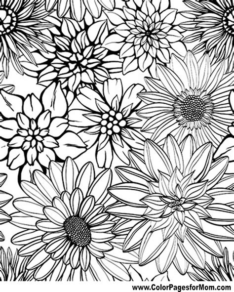 Here are coloring pages inspired by the beauties of nature: Advanced Coloring Pages - Flower Coloring Page 79