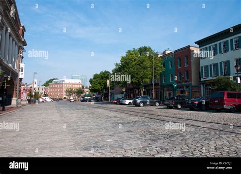 Thames Street On The Waterfront At Fells Point In Baltimore Maryland