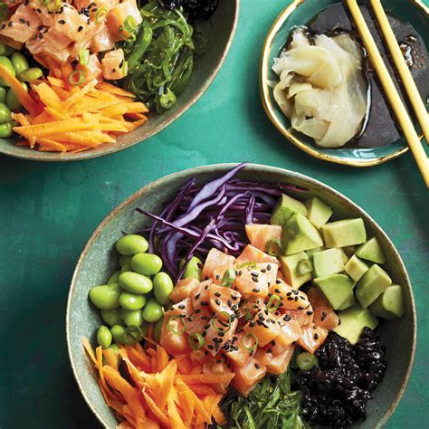 To make (one's way) by poking poked his way through the ruins. Salmon poke bowl - Chatelaine
