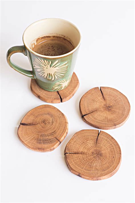 Set Of 4 4 Wood Coasters Wooden Drink Coasters Etsy