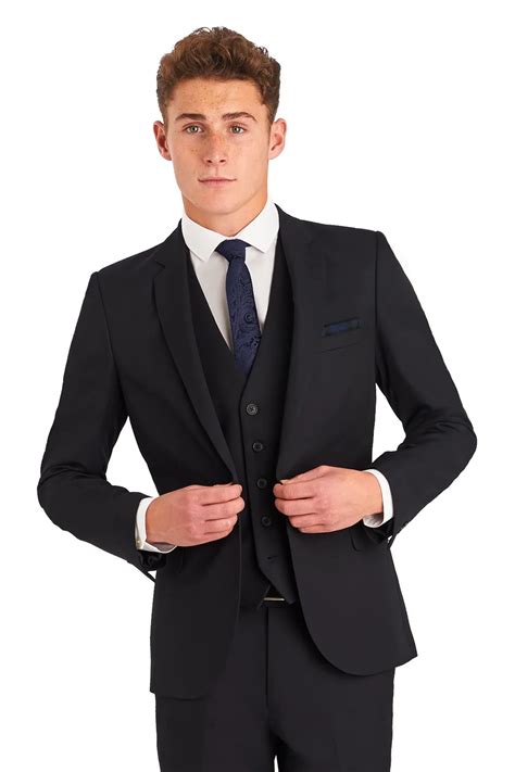 New Arriving Solid Black Custom Made Slim Fit Mens 3 Piece Suits