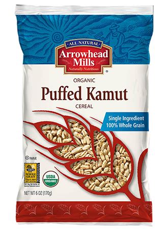 Puffed Kamut Cereal - Arrowhead Mills | Puffed wheat cereal, Barley cereal, Puffed wheat