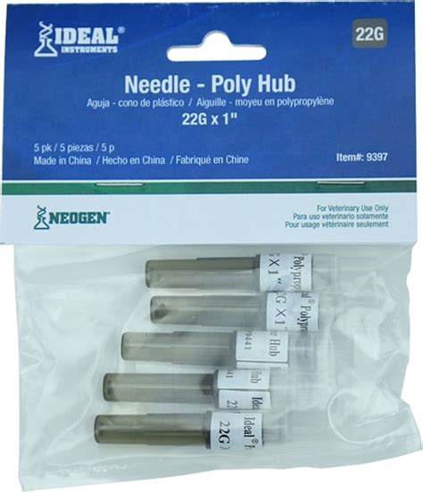 5 Pk 22 Gauge X 1 In Poly Hub Disposable Needles