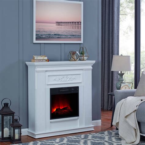 Bold Flame 38 Inch Wallcorner Electric Fireplace In White