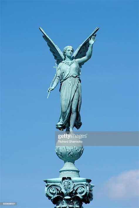 Angel Statue Ivar Huitfeldt Column Copenhagen High Res Stock Photo