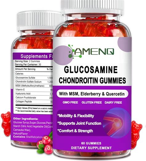 Amenq Glucosamine Chondroitin Gummies Sugar Free Extra