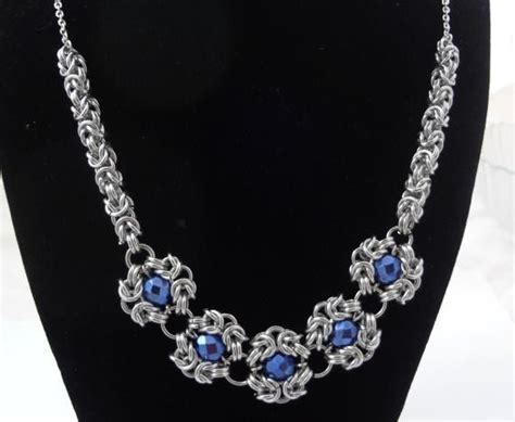 Romanov Silver And Blue Necklace Byzantine By 22pennylane On Etsy 35