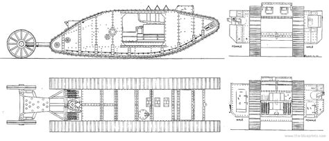 Tank Mark I Tank Blueprints Ww1 Tanks