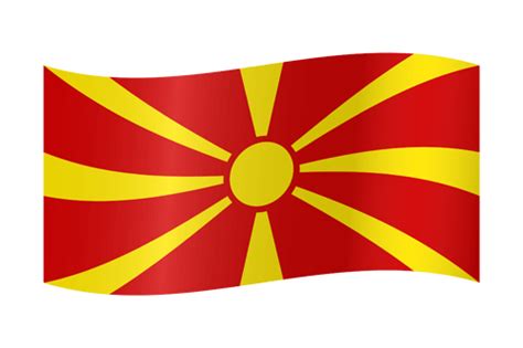 Macedonië heeft inmiddels zijn eigen vlag. Noord Macedonië vlag afbeelding - Country flags