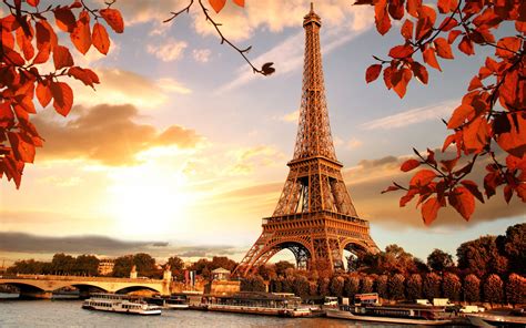 Eiffel Tower In Autumn France Paris Fall Hd 4k Wallpaper
