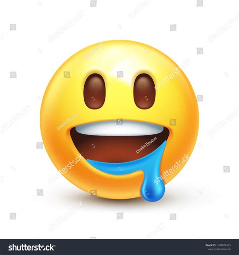 Drooling Emoji Emoticon Saliva Mouth Corner стоковая векторная графика