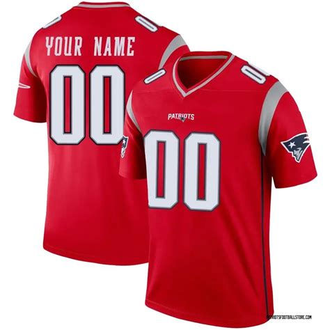 Custom New England Patriots Youth Legend Custom Inverted Nike Jersey Red