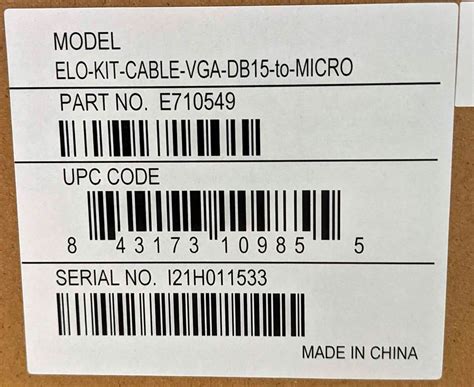 E710549 Vga Db15 To Micro Cable Kit