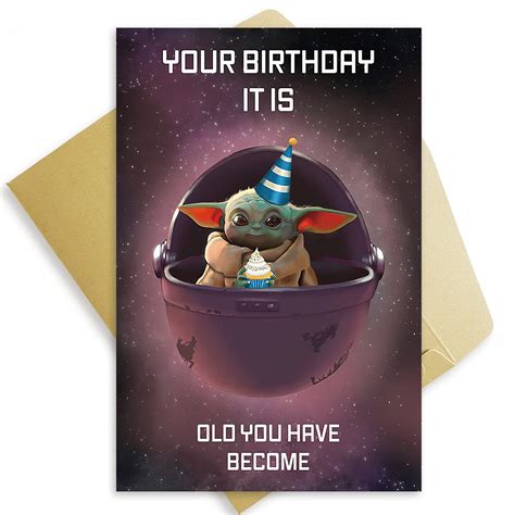 Buy Baby Yoda Birthday Card Star Wars Mandalorian Fans Card Yoda Best
