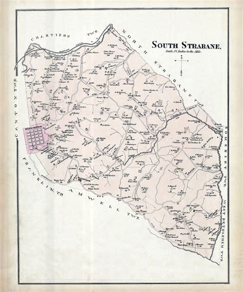 1876 Map Of South Strabane Township Washington County Pa Etsy
