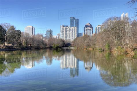 The Atlanta Georgia Cityscape With Reflections Stock Photo Dissolve