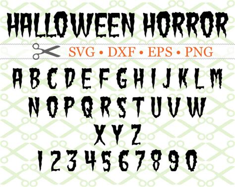 Halloween Horror Svg Font Cricut And Silhouette Files Svg Dxf Eps Png