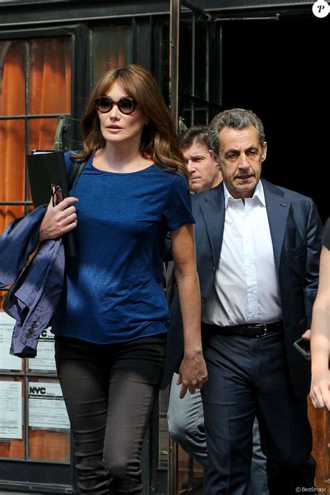 Exclusif Carla Bruni Sarkozy Et Son Mari Lancien Président Nicolas Sarkozy Quittent Un Hôtel