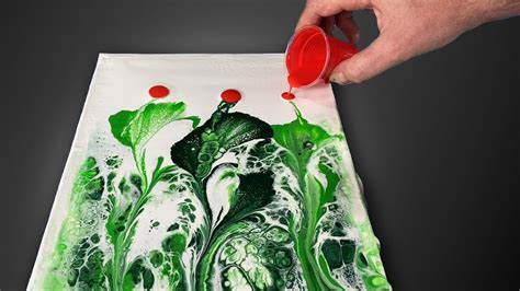 Easy Acrylic Pouring String Pull Satisfying Fluid Art Diy Poppies