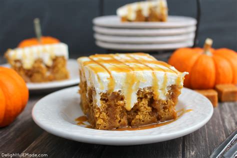 Pumpkin Caramel Cream Cheese Poke Cake Easy Recipe With {video}