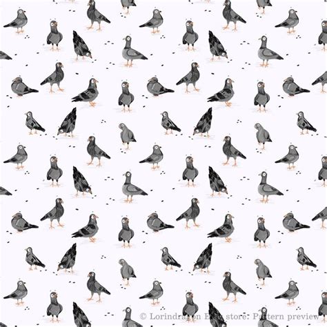 Pigeons Seamless Pattern Instant Download Background Etsy In 2022