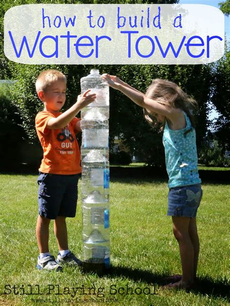 Plastic Bottle Water Tower For Kids Still Playing School