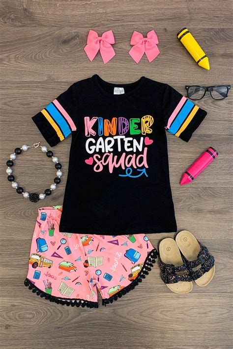 Kindergarten Squad Short Set Kids Outfits Kids Boutique Little
