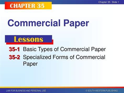 Commercial paper, in the global financial market, is an unsecured promissory note with a fixed maturity of rarely more than 270 days. PPT - Commercial Paper PowerPoint Presentation, free ...