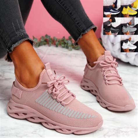 Womens Ladies Sport Sneakers Chunky Trainers Lace Up Women Party Shoes Size Ebay