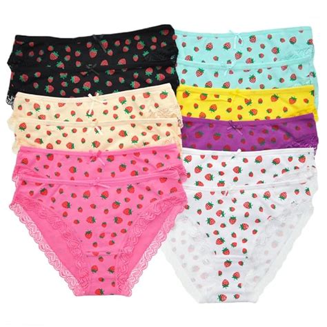 Strawberry Pattern Panty 12 Panties 7 Assorted Colors Per Pack Xlarge At Amazon Womens