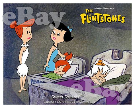 Rare Flintstones Cartoon Color Tv Photo Hanna Barbera Studios Pebbles