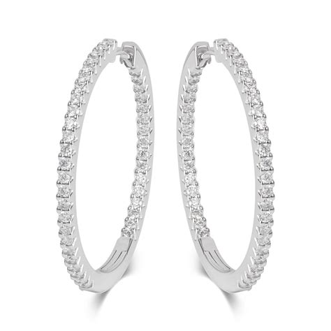 Diamond Hoop Earrings 30mm Pravins