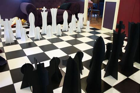All your chess pieces are finished. DIY Giant Chess | AllFreeDIYWeddings.com