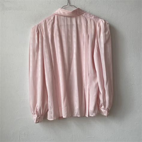 Vintage Pink Pussy Bow Blouse Pink Secretary Blouse Etsy