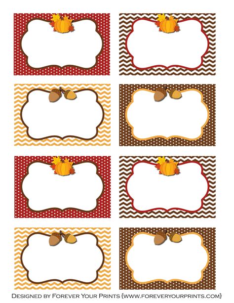 Free Printable Thanksgiving Table Cards