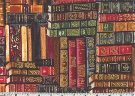 Library Vintage Gilded Books Timeless Treasures Cotton Fabric