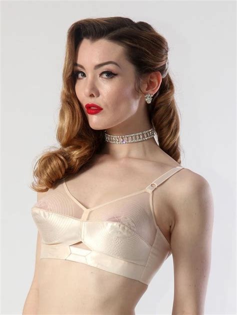Details About 1950s Inspired Vintage Style What Katie Did Peach Satin Bullet Bra 34d Second