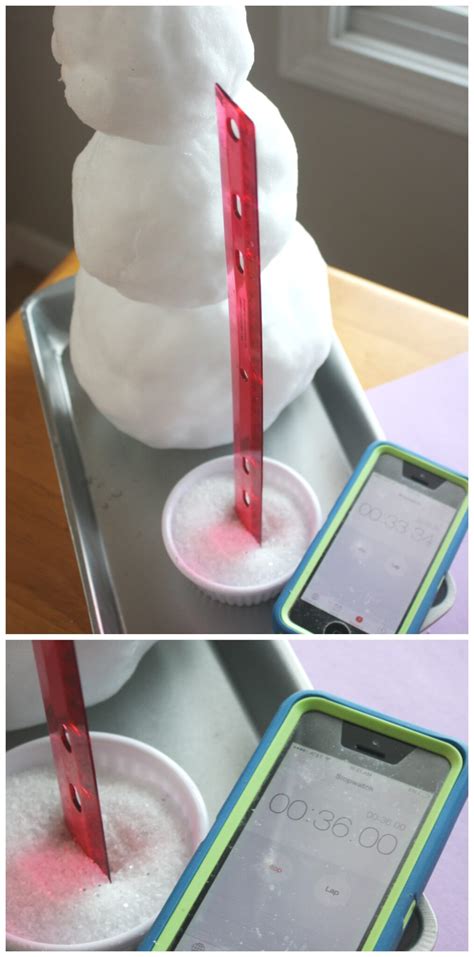 Snow Experiment Winter Melting Snowman Science