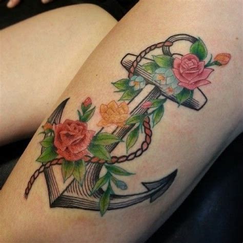 Anchor Flower Anchor Flower Tattoo Tattoos Feminine