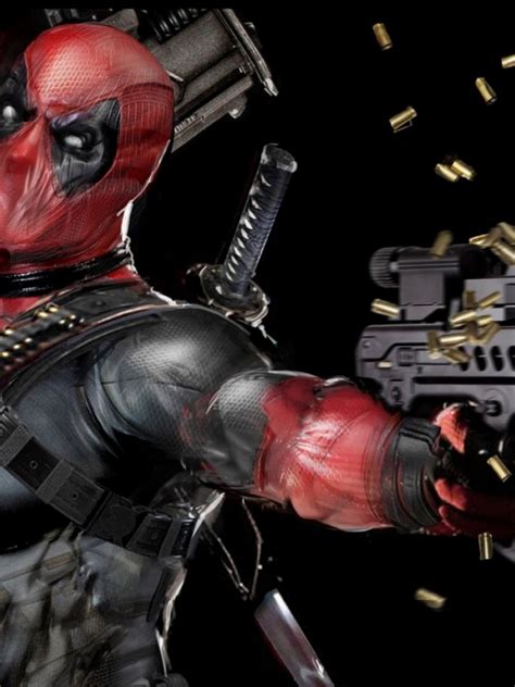 Free Download Deadpool Mask Gun Automatic Wallpaper Background Full Hd 1080p 1920x1080 For