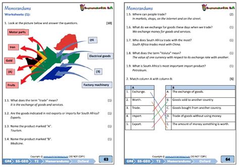 Grade 6 Geography Worksheets South Africa Worksheets For Kindergarten