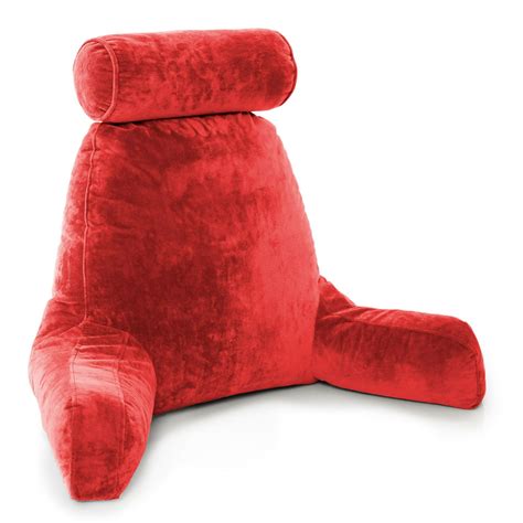 Husband Pillow Red Big Reading And Bed Rest Pillow With Arms Sit Up