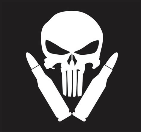 Punisher Skull With Bullets Vinyl Decal Stickers
