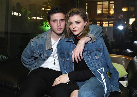 chloe grace moretz and brooklyn beckham wear matching denim looks in first joint appearance since