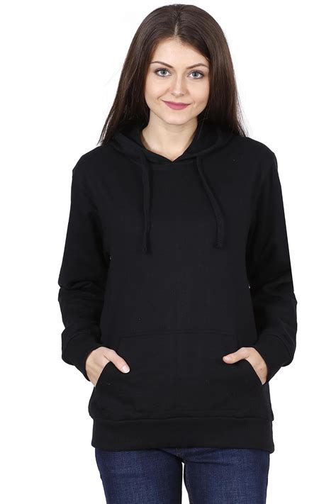 Women's Black Hoodie Sweatshirt - meltmoon.com