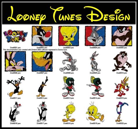 Looney Tunes Machine Embroidery Designs Download Available In All