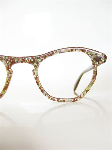 totally cute vintage holographic cat eye glasses nos new old stock 1960s eyeglasses indie