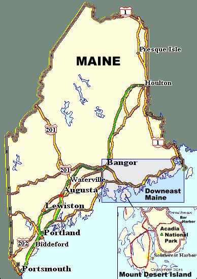 Acadia National Park Maine Area Maps