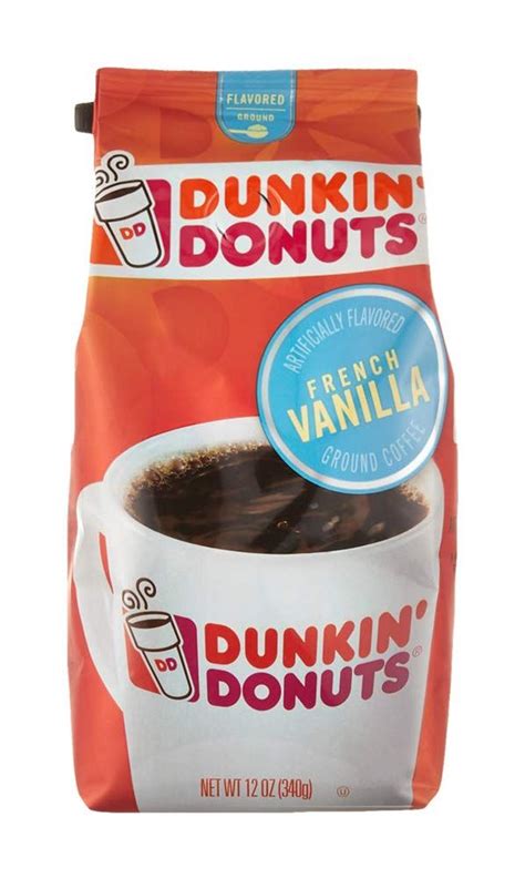 Dunkin French Vanilla Flavored Ground Coffee 12 Ounces Dunkin