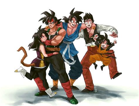 Goku Gohan Goten Gine And Bardock Familia De Goku Personajes De Dragon Ball Dbz